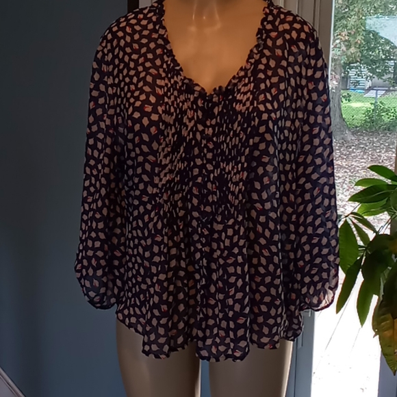 Old Navy Falling Leaves Blouse - Picture 1 of 6